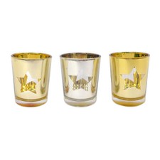 Glas teelicht set star big - glas-teelicht, "star"