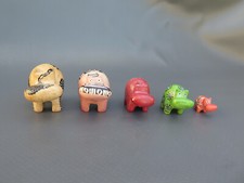 Konvolut einer Speckstein 5er Nilpferd- Familie Handarbeit bis zu 6,5 cm H