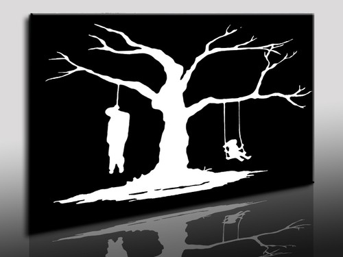 Leinwandbild banksy graffiti - leinwandbild,