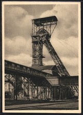 Ansichtskarte Förderturm und Schachtanlage einer Ruhrkohle-Kohlengrube 