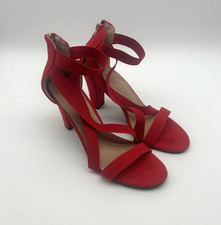 High Heels / Pumps - 42 - 9,5 cm Absatz - rot - mit Reisverschluss - Gebraucht