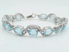 Himmelblau Topas Armband 925