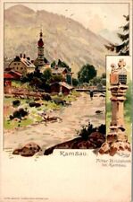 LITHO GRUSS AUS RAMSAU BERCHTESGADENER LAND ALTER BILDSTOCK 2 BILD COL. UM 1900