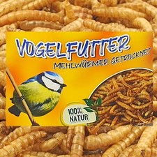 Vogelfutter 10 Liter Mehlwürmer getrocknet Vögel Wildvogelfutter Koifutter Nager