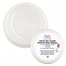 Special One Acrylgel Naturell Milky Glimmer, Acryl & UV-Gel in 1.  Milchig weiß