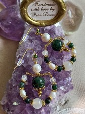 HOOP-Ohrringe MOOSACHAT MONDSTEIN PERLE Geburtsstein JUNI ZWILLINGE KREBS STIER