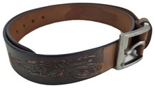 Echt Leder Gürtel Motorrad Biker Braun - echtes rustikales Büffelleder -