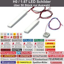 LED Schild Beleuchtet H0 1:87 Werbeschilder Feuerwehr DRK Post Tankstelle DDR