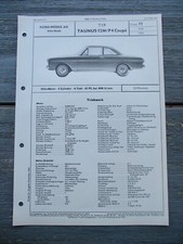 Ford Taunus P4 12M  Coupe  Prospekt VDA Typenblatt 11 125b  6/66