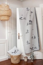 David Fussenegger Kinderdecke Decke Waldtiere grau  140 x 200 cm