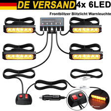 4 X 6 LEDs 12V Auto Frontblitzer Orange Blitzlicht Warnleuchte LKW Strobe Licht