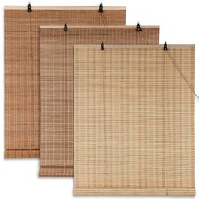 Julido Bambusrollo Jalousie Sichtschutz Raffrollo Holzrollo mit Schnurzug 