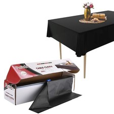 Einweg Tischdecke,Schwarz, 137 x 274 cm frei zuschneidbar,Party,Taufe,Hochzeit