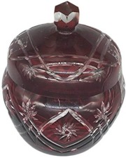 Antike böhmische Kristalldose