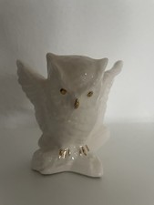 Porzellan Eule; Figur; Weiß