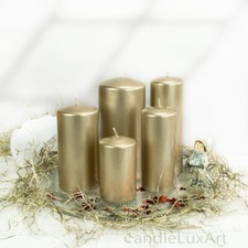 Stumpenkerzen Opal Metallic