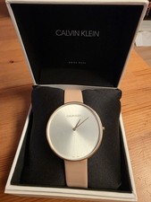 New Swiss Made CALVIN KLEIN Full Moon Quartz Silver Dial Ladies Watch