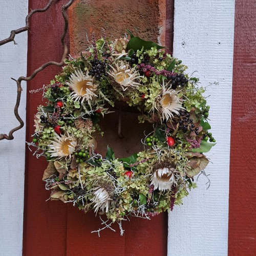 Kranz mit silberdistel - kranz,
