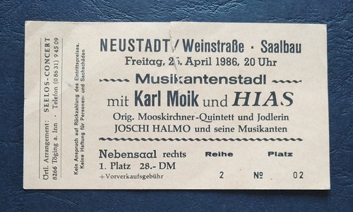 Sammler ticket 1986 - ticket, 25.4.1986