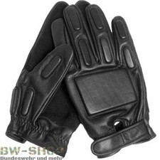 SECURITY HANDSCHUHE MIT SCHUTZPOLSTER POLIZEI TACTICAL LEDERHANDSCHUHE SCHWARZ