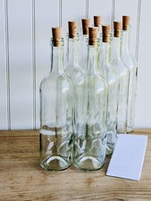 Weinflasche 750 ml mit Etiketten Weiß Glasflasche Leere Flasche Likör M/O Korken