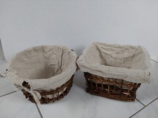 2 Körbe Osterkörbe Osternest Brotkörbe Körbchen Geschenkkorb rund und eckig