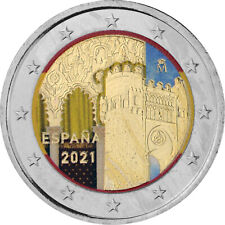 2 Euro Spanien 2021 - UNESCO Toledo - coloriert color mit Farbe 