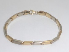 333 Gold 8K Gelbgold Weißgold Bicolor 6,55 g Armband Armkette 19 cm 8842