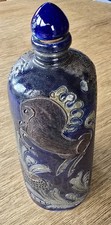 Flasche Steingut blau mit
