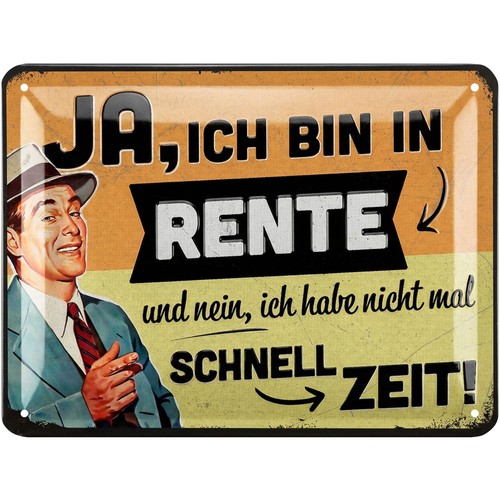 Retro blechschild ruhestand - retro,