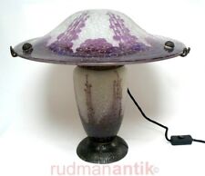 TISCHLAMPE "ROSES TREMIERES" ART DECO CHARLES SCHNEIDER sign. LE VERRE FRANCAIS