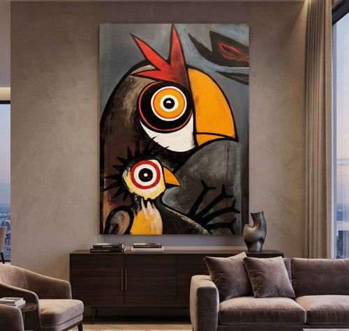 Abstrakte kunst mit vögeln - abstrakte,