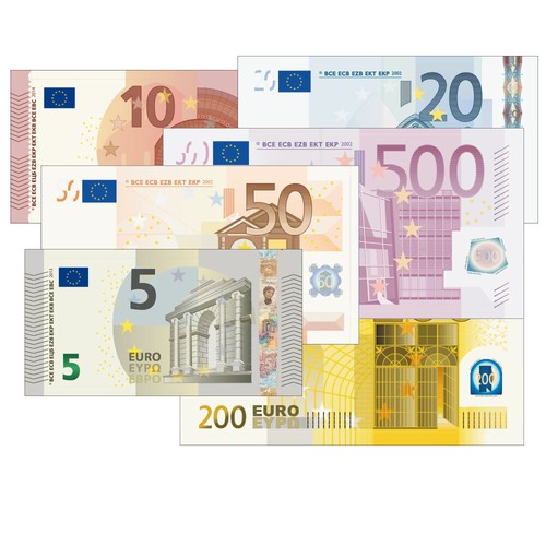 Euro spiel geld - banknoten, 75%