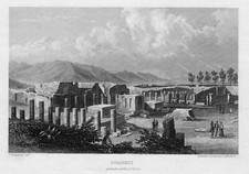 Pompeji Campania Original Stahlstich Frommel 1850