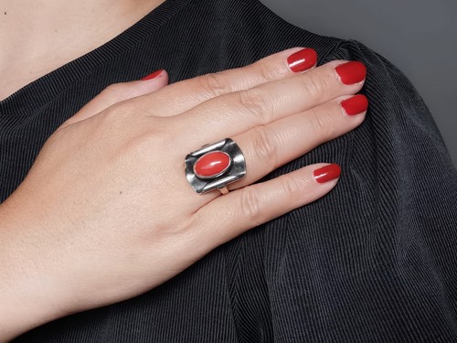 Vintage ring mit - mit, koralle
