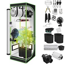 Growbox Komplettset  Growzelt Gewächshaus Zuchtzelt Pflanzenzelt 100W/200W/240W