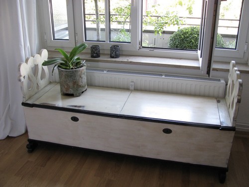 Antike sitz truhenbank - sitz-,