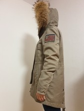 True Religion Parka gefüttert  Olive Gr. XS/S Mit Echtpelz Oversized