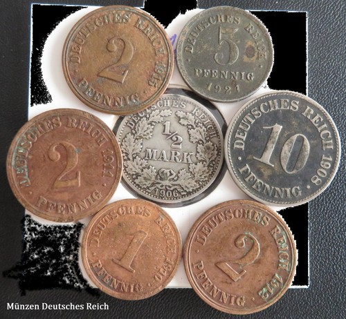 Deutsches reich münzen - reich, 1/2