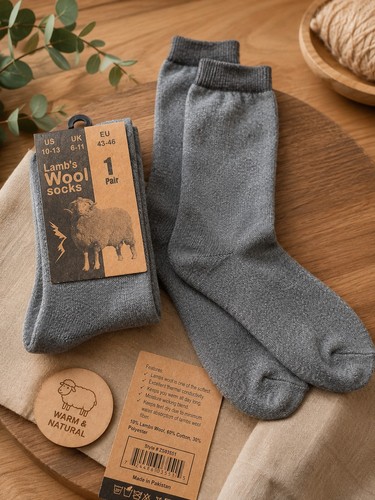 Lammwollsocken grau - , gr