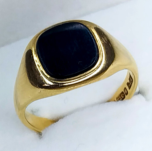 Gold onyx siegelring - kt,
