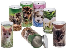 Metall Spardose Tiere Babys