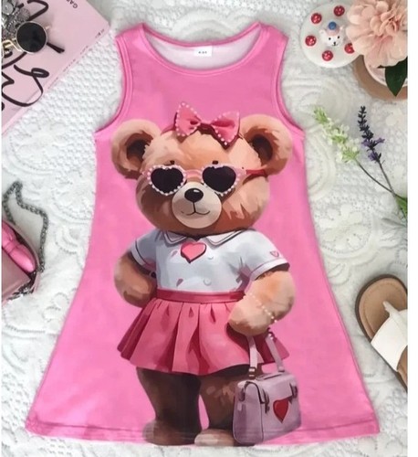 Niedliches mädchenkleid bär - niedliches,