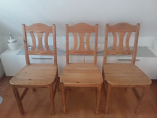 3 x Esszimmerstühle Landhausstil Massivholz Kiefer Stühle Natur unbehandelt