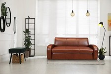 Braun echtleder sofa - braun,