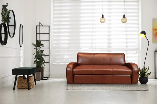 Braun echtleder sofa - er,