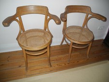 2 Bugholzstühle / Armlehnstuhl um 1920, Fischel, Österreich