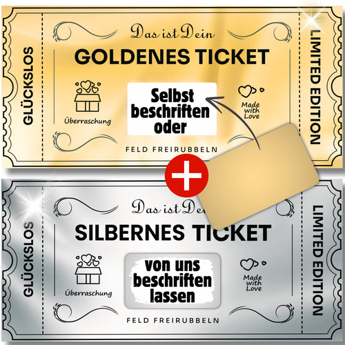 Goldenes silbernes ticket - goldenes,