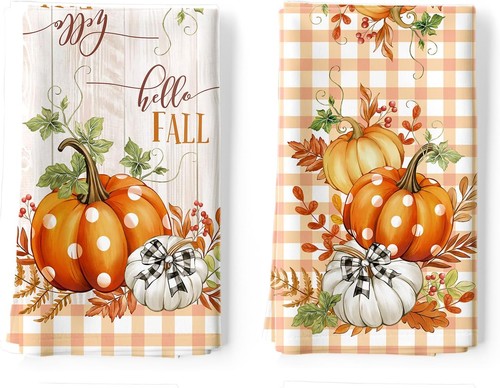 Herbst kürbis geschirrtücher - herbst,