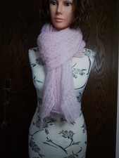 Schal Tuch Rose Farbe ? Kid Mohair Handarbeit  , Wolle Aus Italien